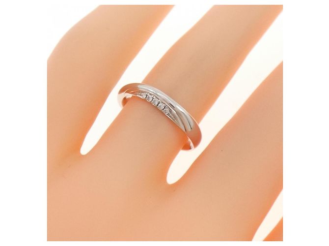 Autre Marque Pt900 Diamant-Saphir-Ring - Ansicht 5