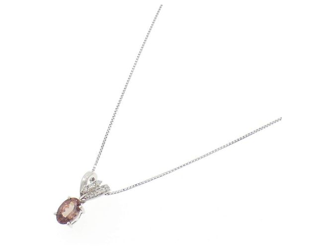 Autre Marque Collana Au750 Granato e Diamante - vista 2