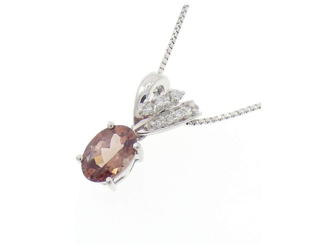 Autre Marque Collana Au750 Granato e Diamante - vista 3