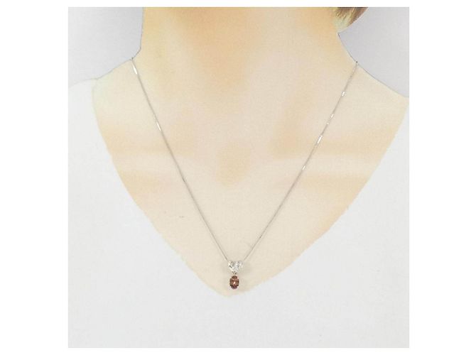 Autre Marque Collana Au750 Granato e Diamante - vista 6