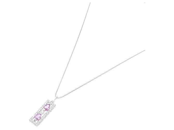 Autre Marque Collana in Pt900 Pt850 Zaffiro e Diamante - vista 2