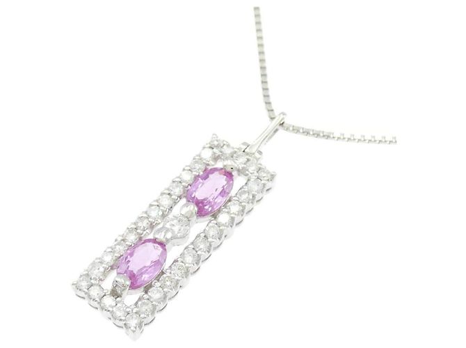 Autre Marque Collana in Pt900 Pt850 Zaffiro e Diamante - vista 3