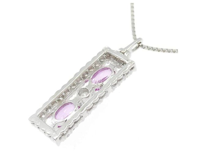 Autre Marque Collana in Pt900 Pt850 Zaffiro e Diamante - vista 4