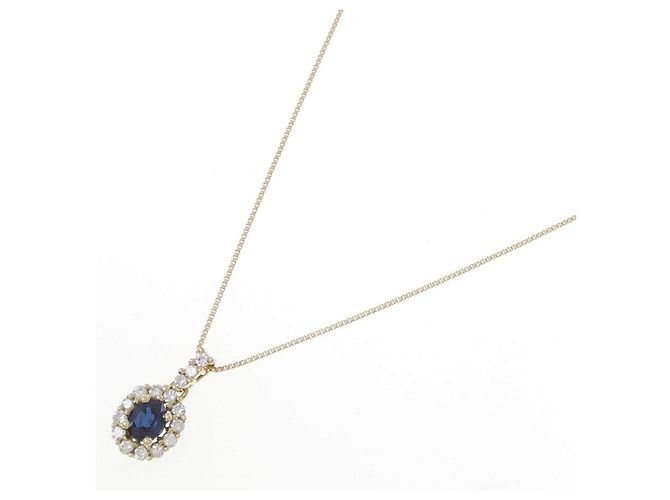 Autre Marque Collana Au750 Zaffiro e Diamante - vista 2