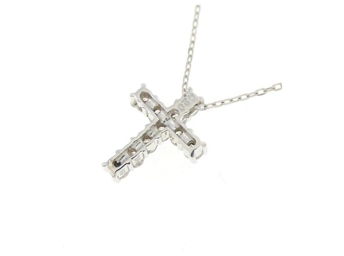 Autre Marque Collana Croce in Oro Bianco Au750 e Diamanti - vista 4