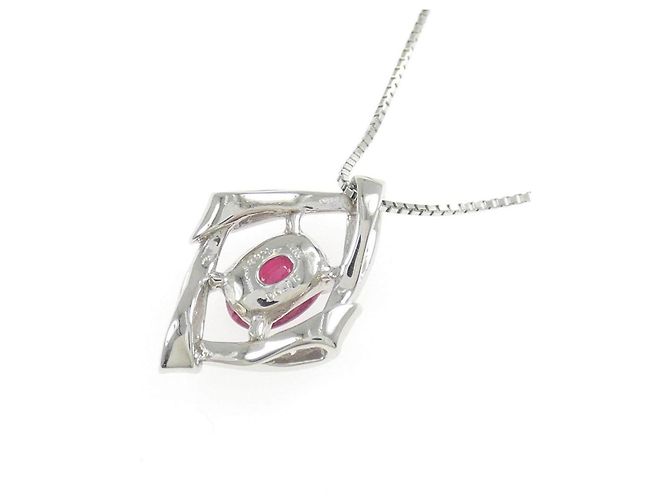Autre Marque Pt900 Pt850 Ruby Diamond Necklace - view 4