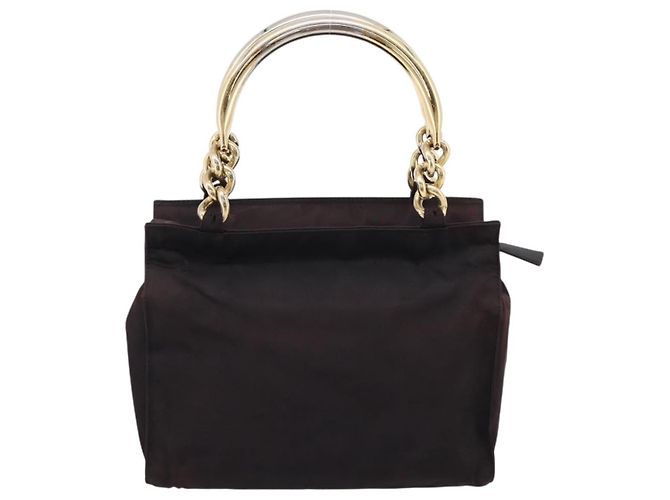 PRADA Metal Handle Hand Bag Nylon Black - vista 2