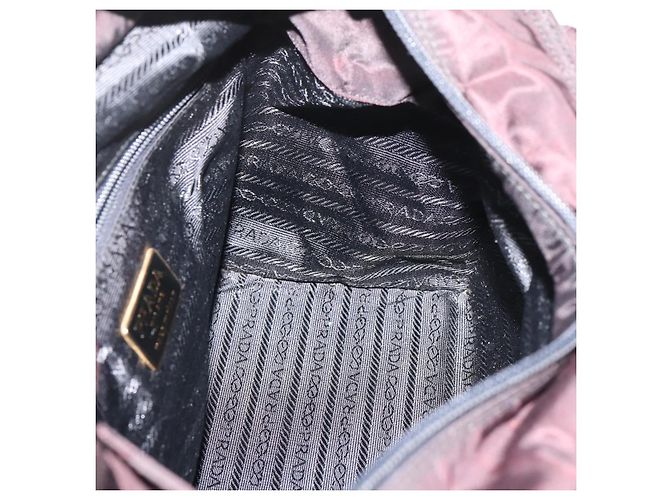 PRADA Metal Handle Hand Bag Nylon Black - vista 20