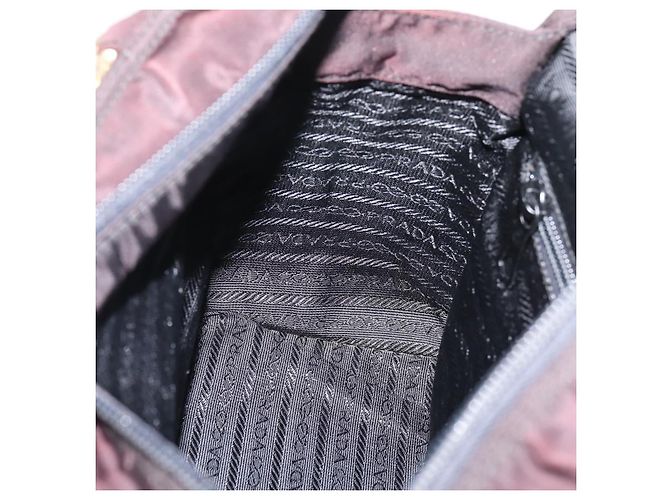 PRADA Metal Handle Hand Bag Nylon Black - vista 21