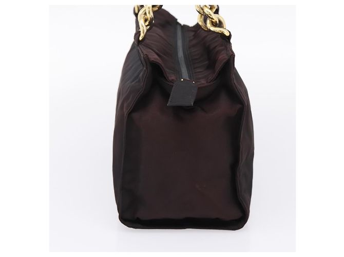 PRADA Metal Handle Hand Bag Nylon Black - vista 4