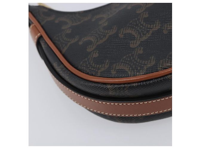 Céline CELINE Accessory Pouch PVC Leather Brown Gold Tone - vista 11