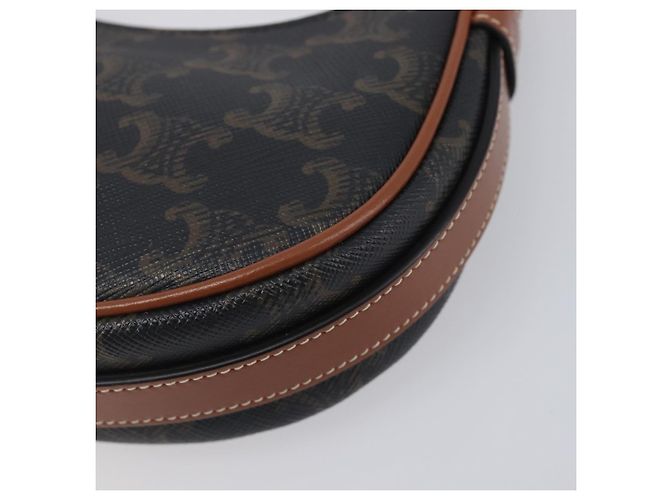 Céline CELINE Accessory Pouch PVC Leather Brown Gold Tone - vista 12