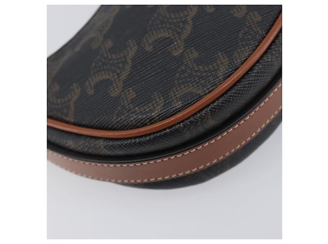 Céline CELINE Accessory Pouch PVC Leather Brown Gold Tone - vista 13