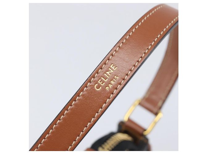 Céline CELINE Accessory Pouch PVC Leather Brown Gold Tone - vista 14