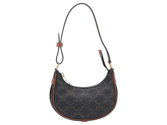 Céline CELINE Accessory Pouch PVC Leather Brown Gold Tone - vista 2