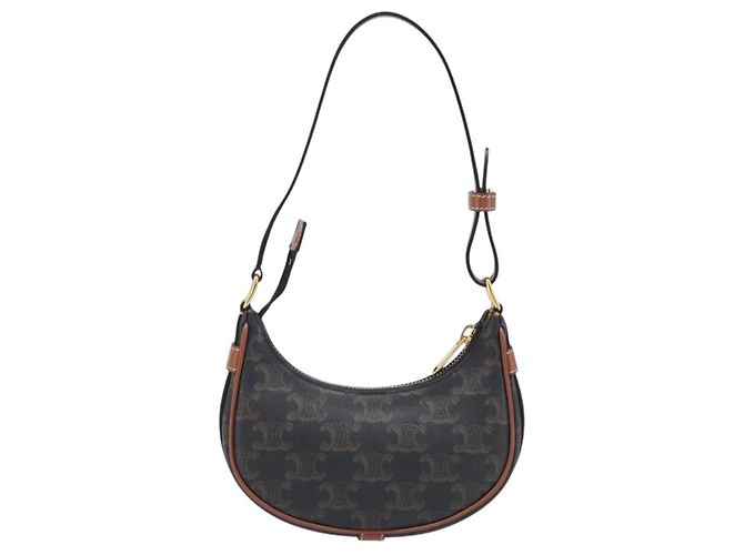 Céline CELINE Accessory Pouch PVC Leather Brown Gold Tone - vista 3