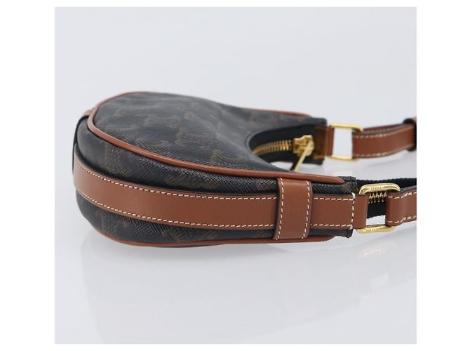 Céline CELINE Accessory Pouch PVC Leather Brown Gold Tone - vista 4