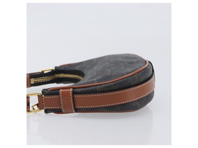 Céline CELINE Accessory Pouch PVC Leather Brown Gold Tone - vista 5