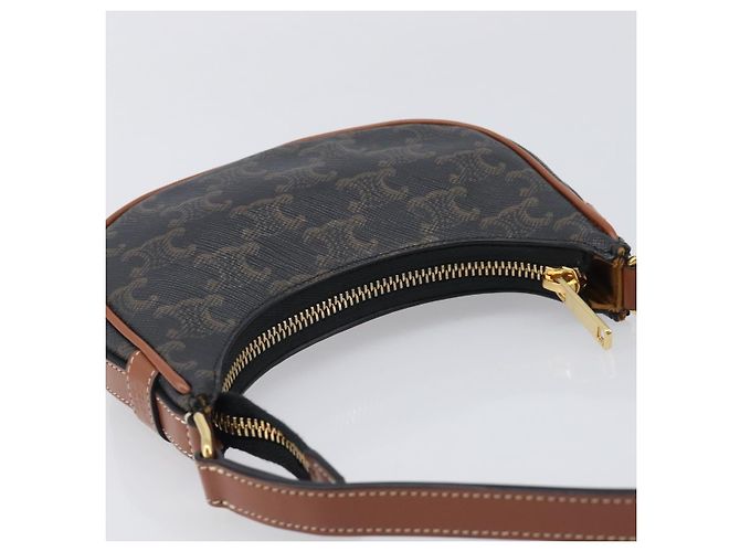 Céline CELINE Accessory Pouch PVC Leather Brown Gold Tone - vista 6