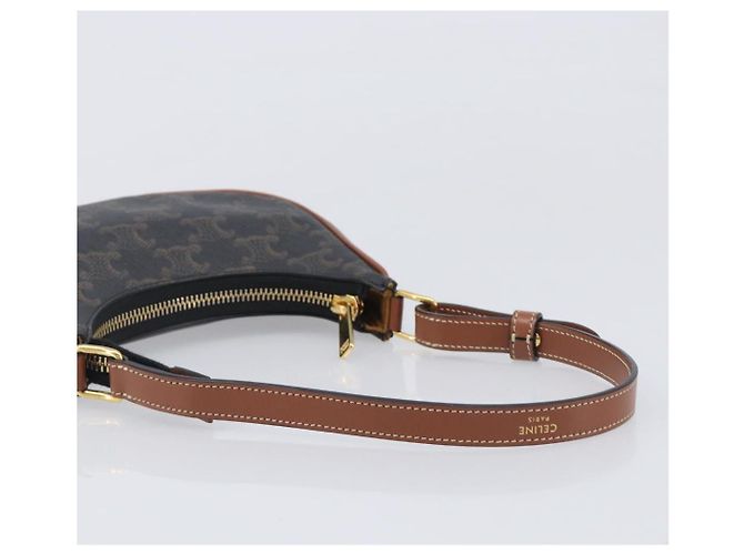 Céline CELINE Accessory Pouch PVC Leather Brown Gold Tone - vista 7