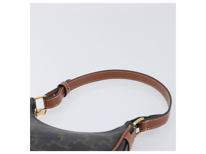 Céline CELINE Accessory Pouch PVC Leather Brown Gold Tone - vista 8