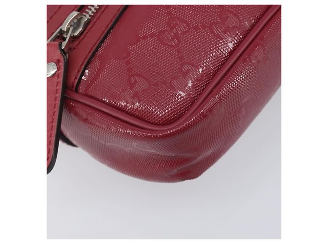 GUCCI GG Crystal Shoulder Bag PVC Red Silver 201447 - vista 12