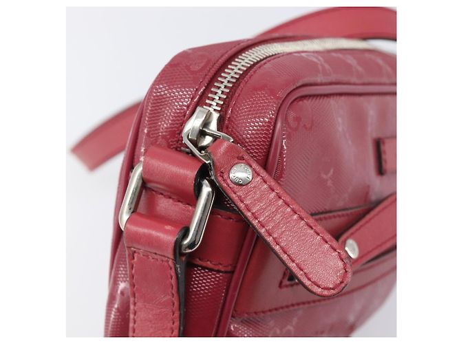 GUCCI GG Crystal Shoulder Bag PVC Red Silver 201447 - vista 16