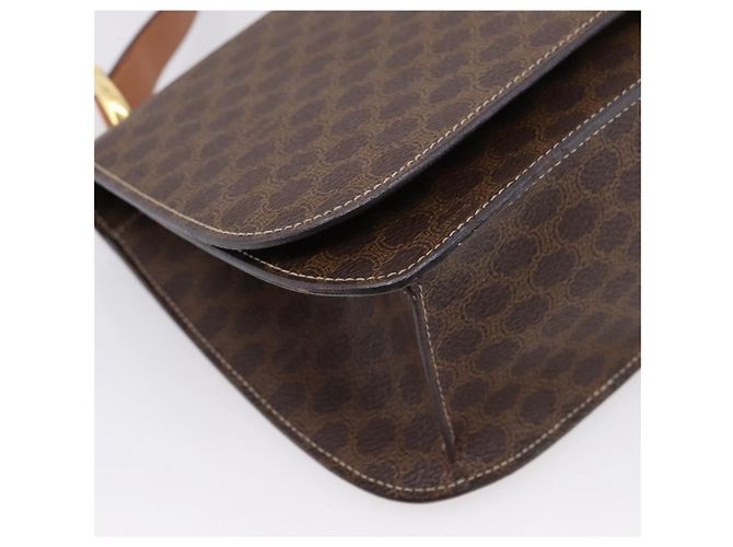 Céline CELINE Macadam Canvas Shoulder Bag PVC Leather Brown Gold - vista 11