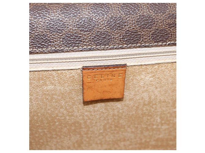 Céline CELINE Macadam Canvas Shoulder Bag PVC Leather Brown Gold - vista 17