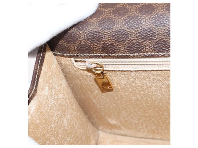 Céline CELINE Macadam Canvas Shoulder Bag PVC Leather Brown Gold - vista 21