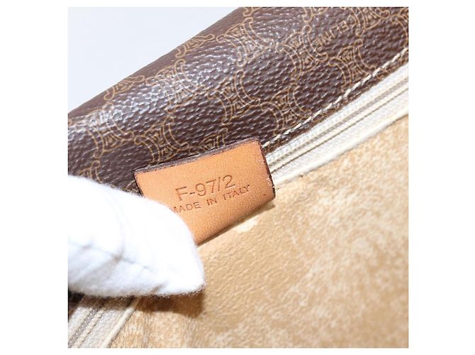 Céline CELINE Macadam Canvas Shoulder Bag PVC Leather Brown Gold - vista 24
