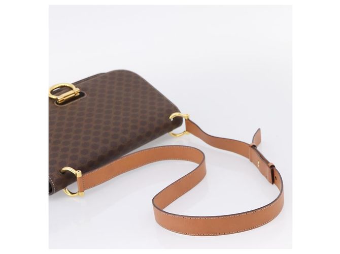 Céline CELINE Macadam Canvas Shoulder Bag PVC Leather Brown Gold - vista 7