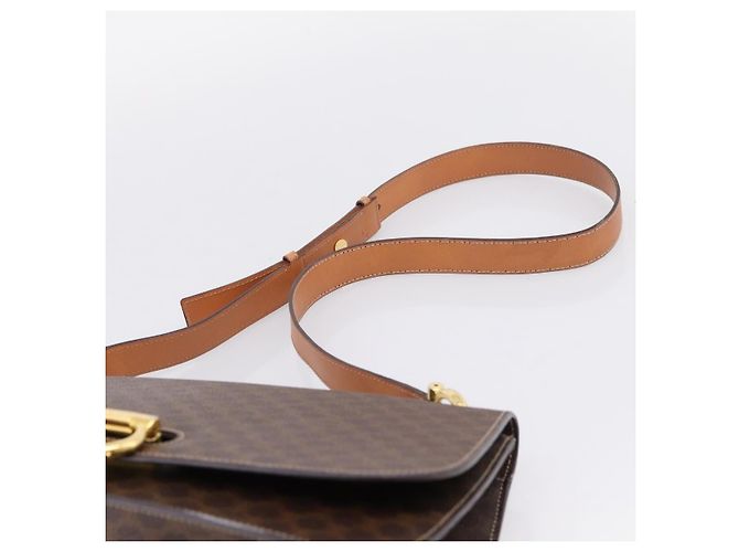 Céline CELINE Macadam Canvas Shoulder Bag PVC Leather Brown Gold - vista 8