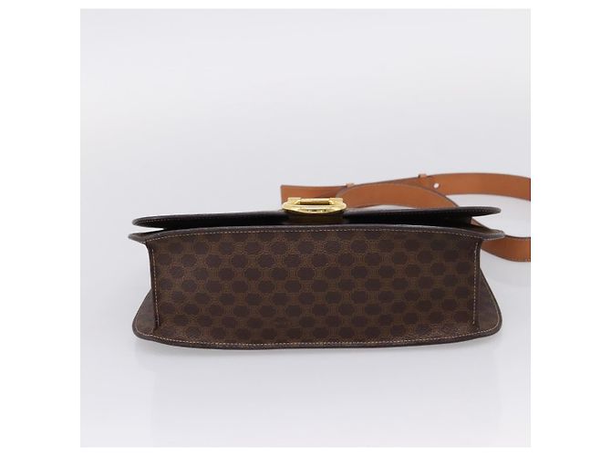 Céline CELINE Macadam Canvas Shoulder Bag PVC Leather Brown Gold - vista 9