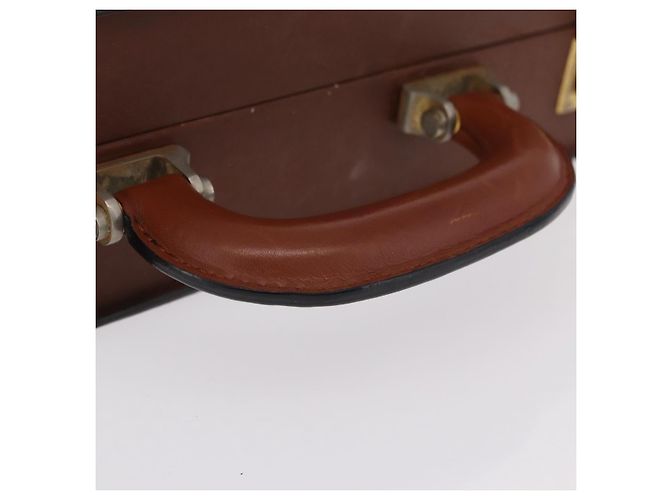 LOEWE Anagram Attache case Hand Bag Leather Black Gold - vista 10