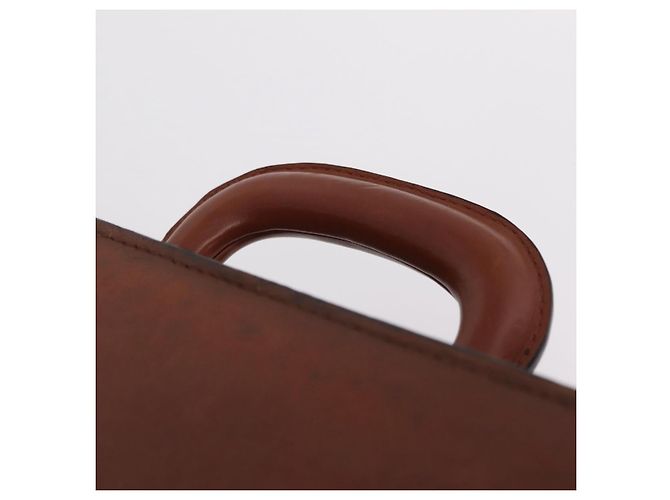 LOEWE Anagram Attache case Hand Bag Leather Black Gold - vista 11