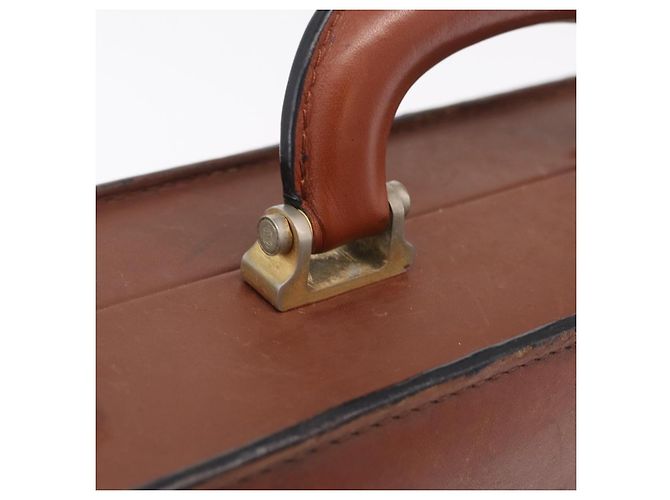 LOEWE Anagram Attache case Hand Bag Leather Black Gold - vista 19