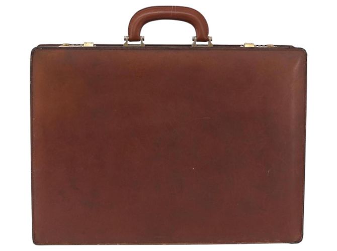 LOEWE Anagram Attache case Hand Bag Leather Black Gold - vista 2