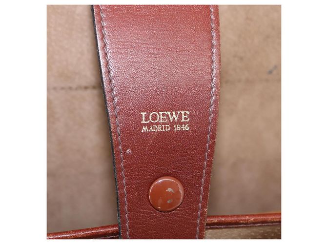 LOEWE Anagram Attache case Hand Bag Leather Black Gold - vista 21