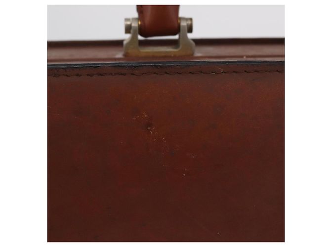 LOEWE Anagram Attache case Hand Bag Leather Black Gold - vista 3