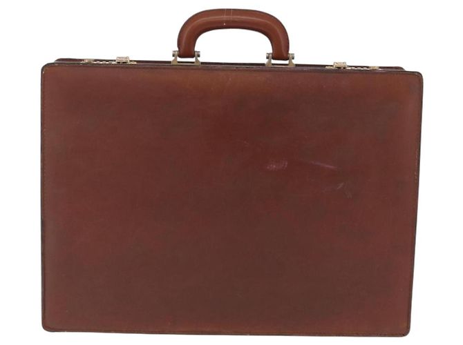 LOEWE Anagram Attache case Hand Bag Leather Black Gold - vista 4