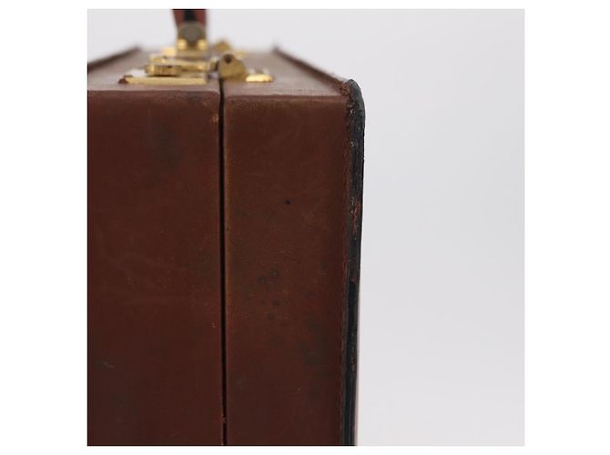 LOEWE Anagram Attache case Hand Bag Leather Black Gold - vista 8