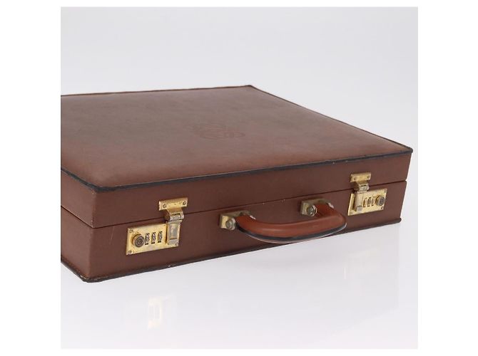 LOEWE Anagram Attache case Hand Bag Leather Black Gold - vista 9
