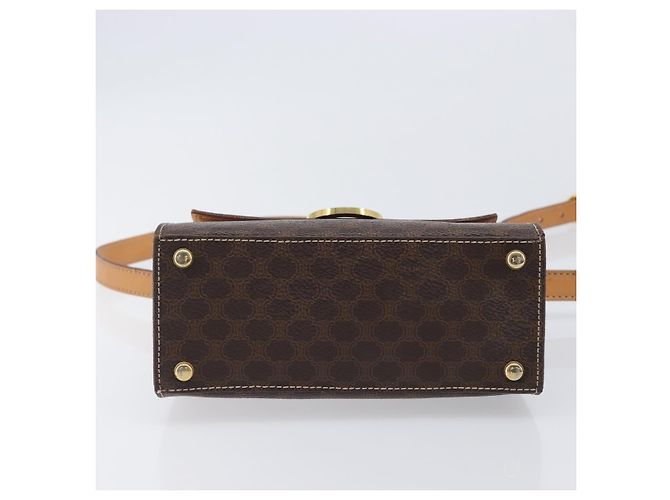Céline CELINE Macadam Canvas Hand Bag PVC Leather 2way Brown Gold - vista 15