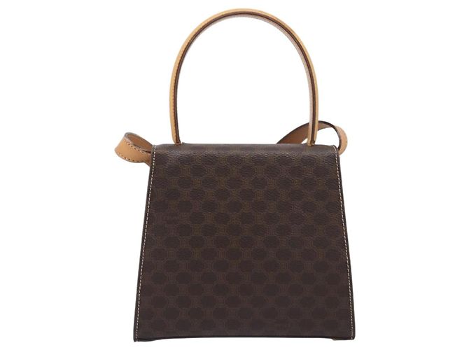 Céline CELINE Macadam Canvas Hand Bag PVC Leather 2way Brown Gold - vista 2