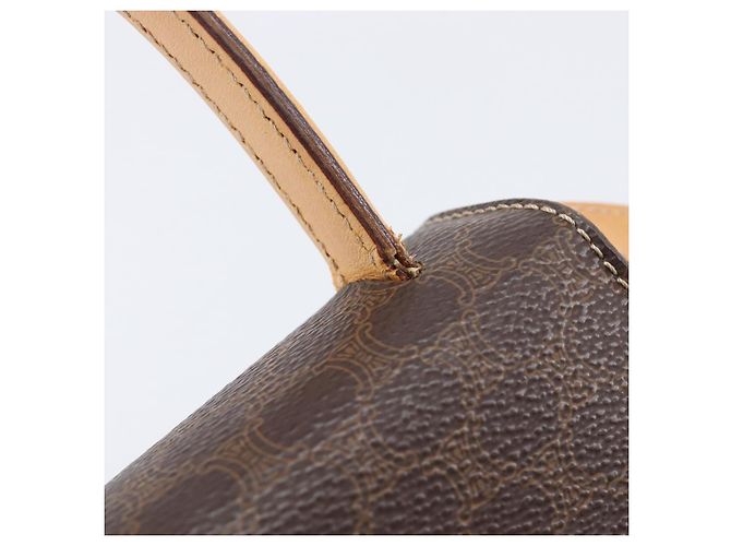 Céline CELINE Macadam Canvas Hand Bag PVC Leather 2way Brown Gold - vista 20
