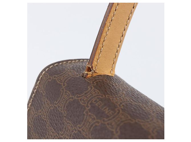 Céline CELINE Macadam Canvas Hand Bag PVC Leather 2way Brown Gold - vista 21