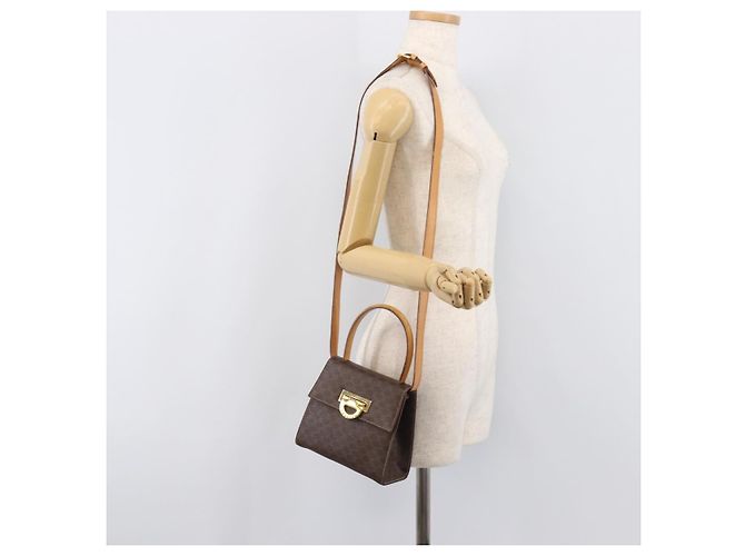 Céline CELINE Macadam Canvas Hand Bag PVC Leather 2way Brown Gold - vista 27