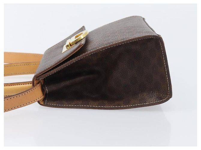 Céline CELINE Macadam Canvas Hand Bag PVC Leather 2way Brown Gold - vista 4