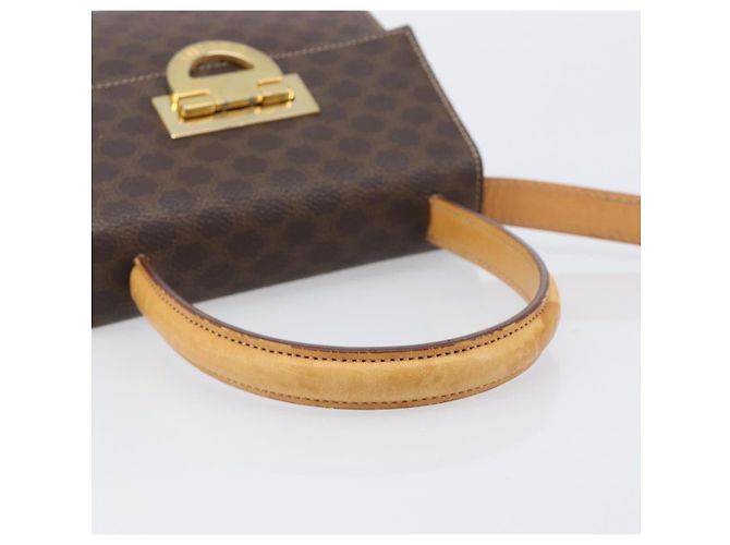 Céline CELINE Macadam Canvas Hand Bag PVC Leather 2way Brown Gold - vista 7